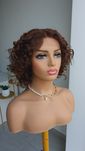Peruka z włosów naturalnych fale loki koczki refleksy lace front