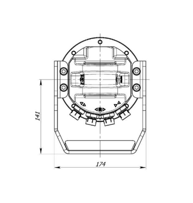 Rotator hydrauliczny 3T / trzpień / wysoka osłona przewodów / obrót