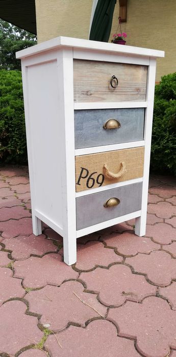 Szafka sosnowa drewniana nocna ludwik Ikea biała komoda ludwikowa