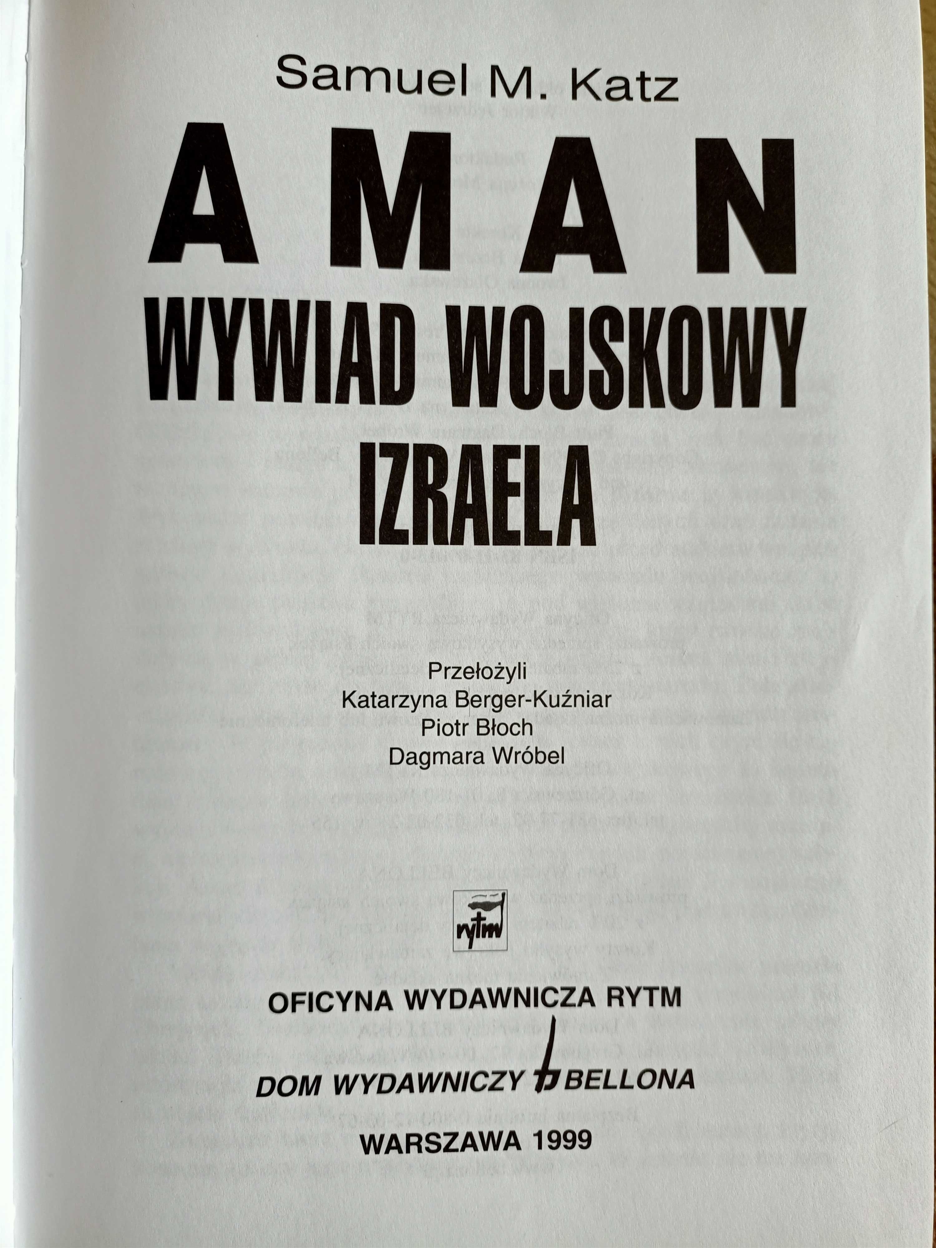 Aman Wywiad wojskowy Izraela Samuel M. Katz