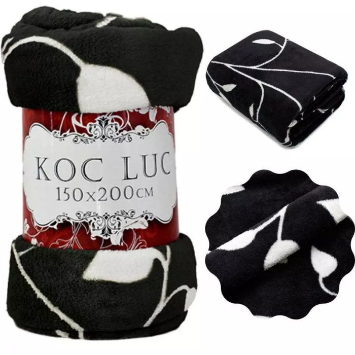 Koc mikrofibra Luc czerń 150x200 cm 150 X 200 [Cm]