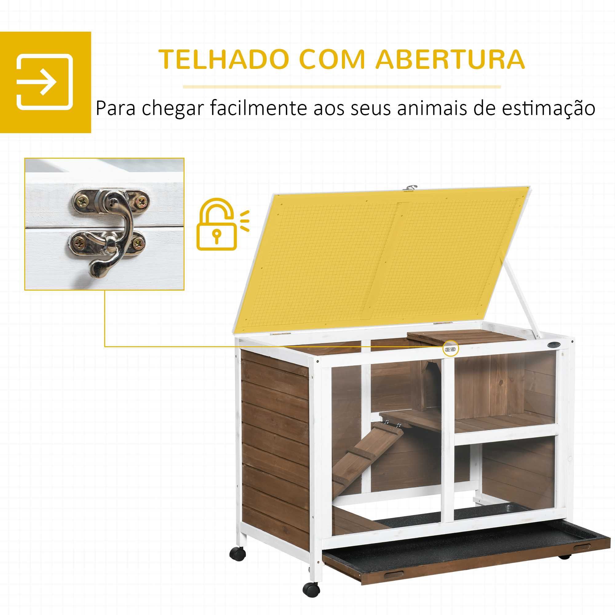 Coelheira de Madeira com Rodas – 2 Níveis | 91,5x53,5x73cm