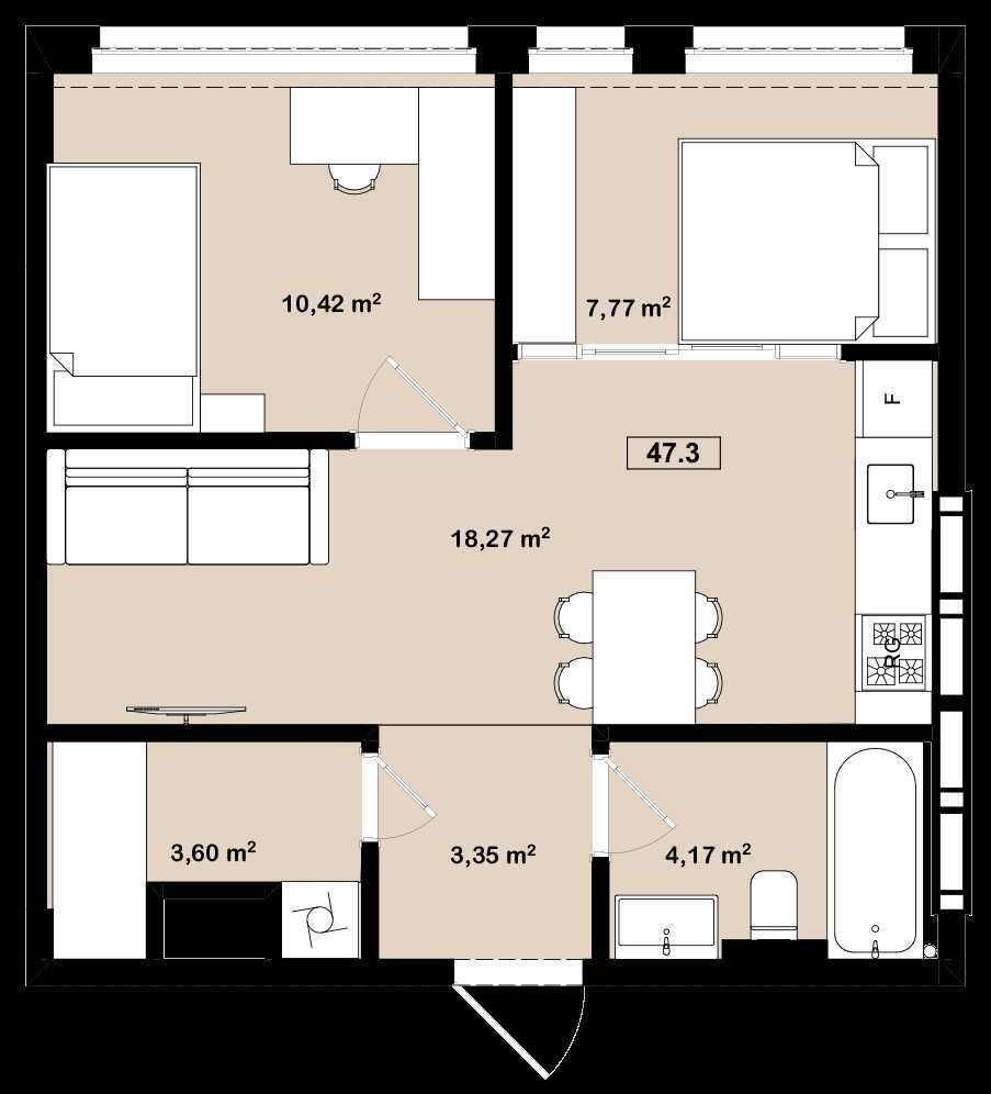 Продам 2к квартиру 47.6m2, ЖК Вертикаль/Караван/Новострой.