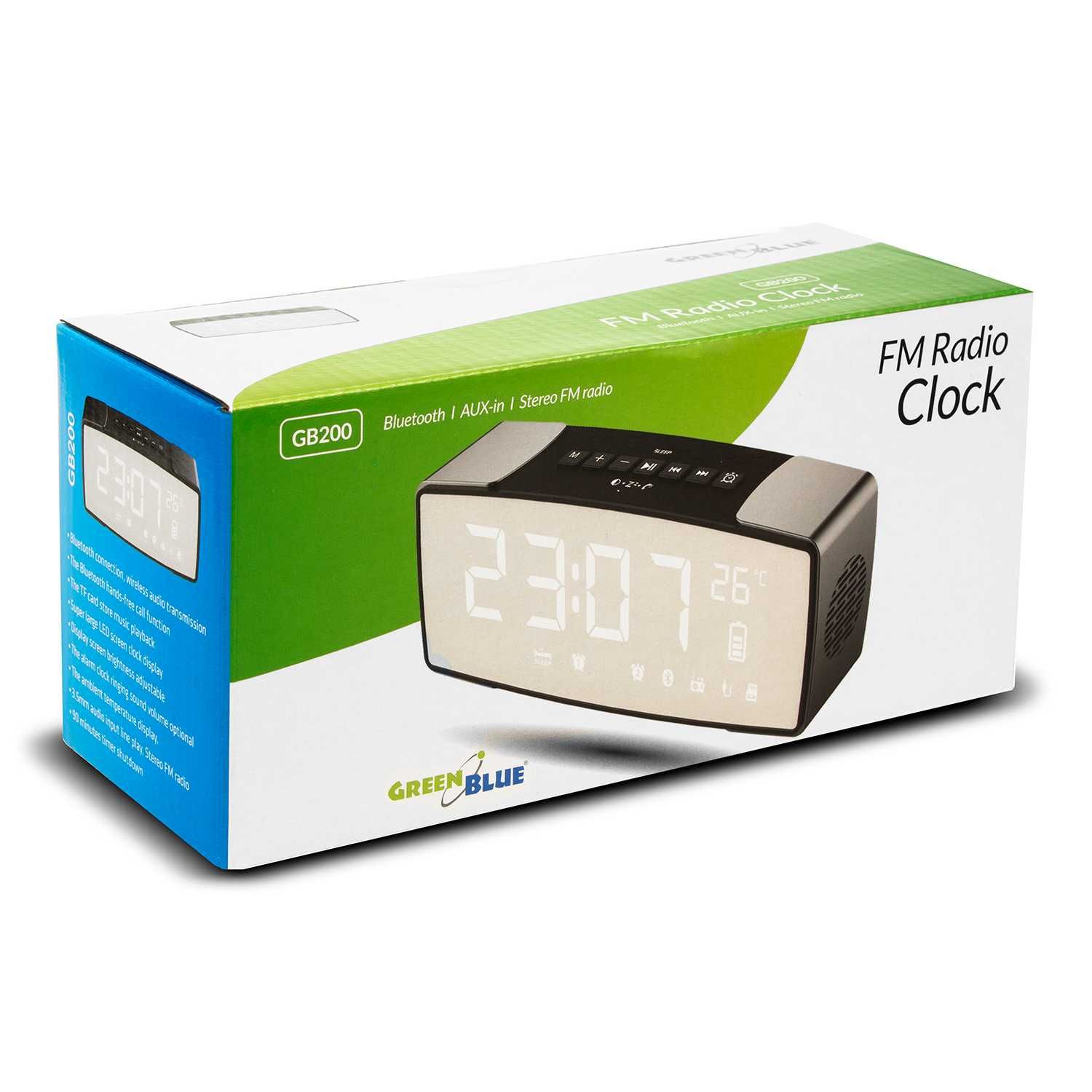 Radiobudzik zegar budzik Bluetooth Radio FM GreenBlue GB200