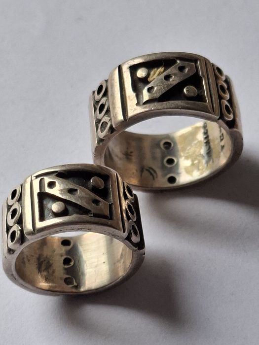 Srebrne dwie obrączki komplet.srebro pierścionek pierścień