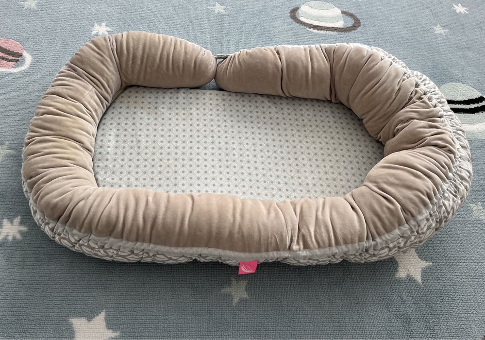 2w1: Gniazdo Niemowlęce + Kojec Junior (wysoki) Beżowy Motherhood