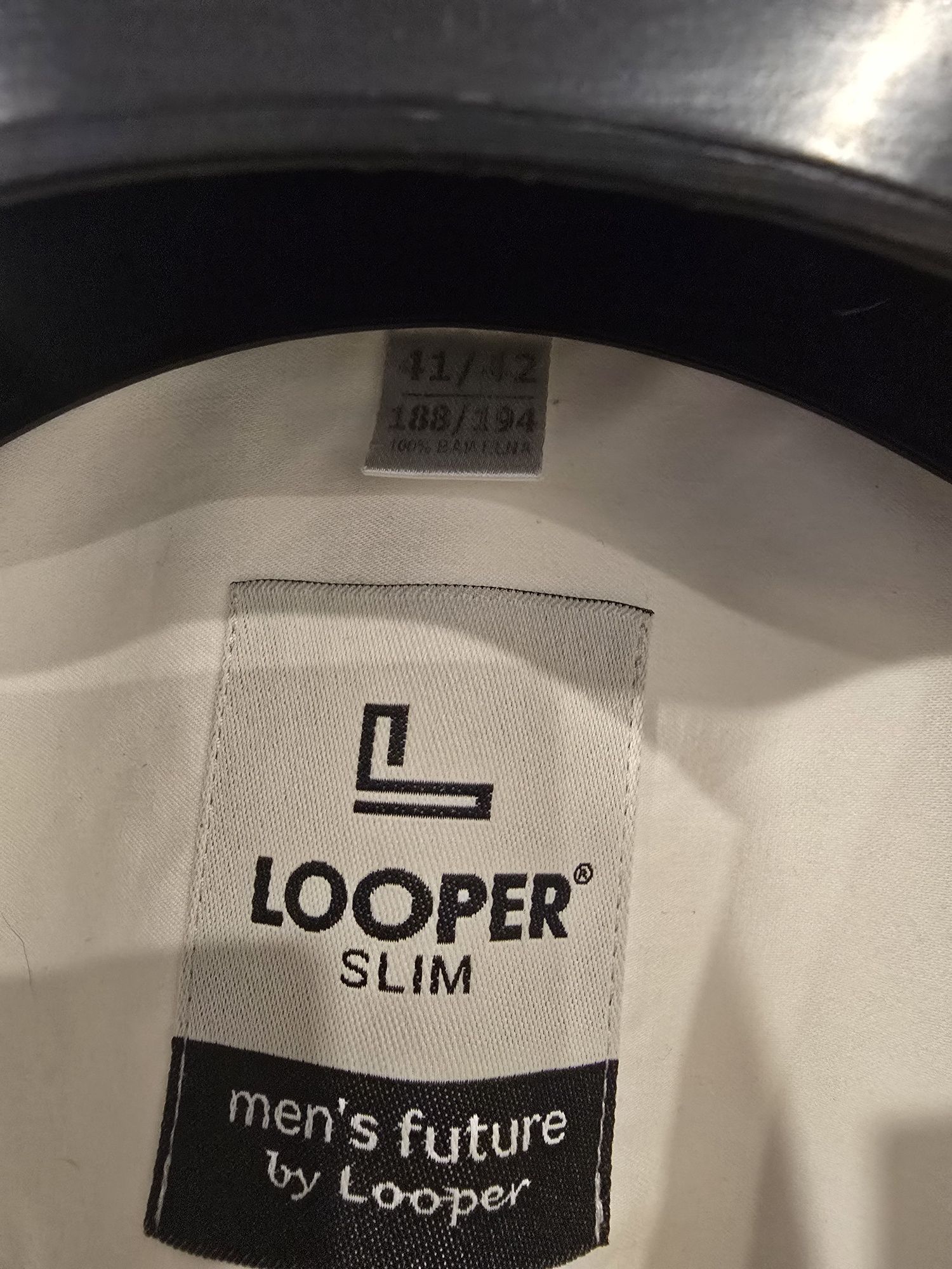 Biala koszula LOOPER slim 100%bawełna