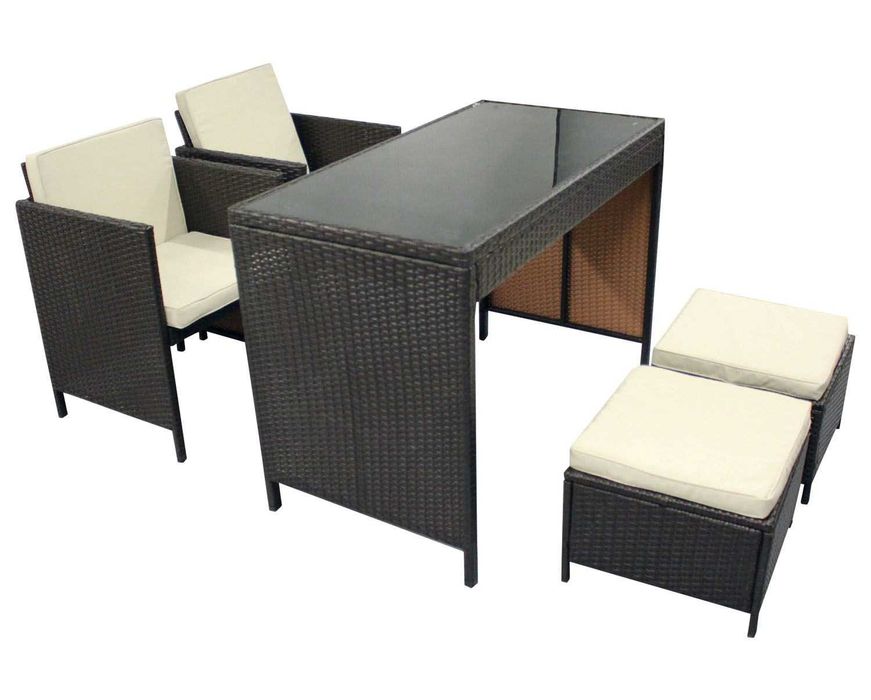 Meble ogrodowe 4 + 1 rattan polirattan technorattan kpl. SKŁADANY!!