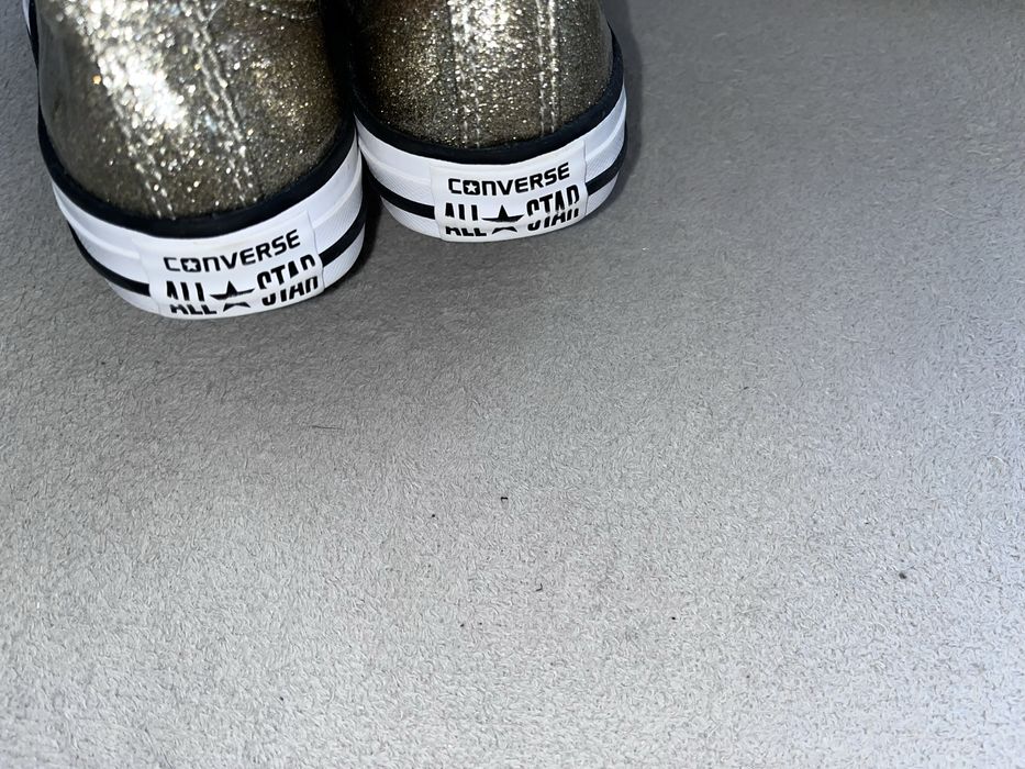 Converse conversy r.33 wkł.20cm złote brokat