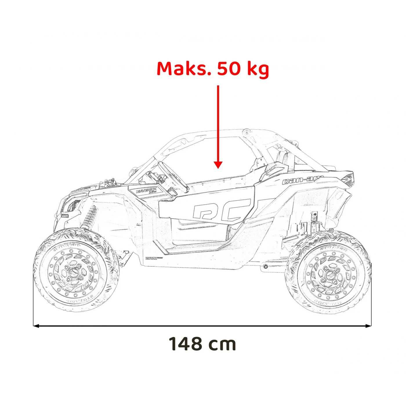 Pojazd Buggy CAN-AM Maverick 3 Turbo RR Czarny 4x200w