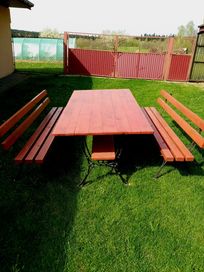 Zestaw ogrodowy, meble drewniane ogrodowe, stół ogrodowy ławy krzesła
