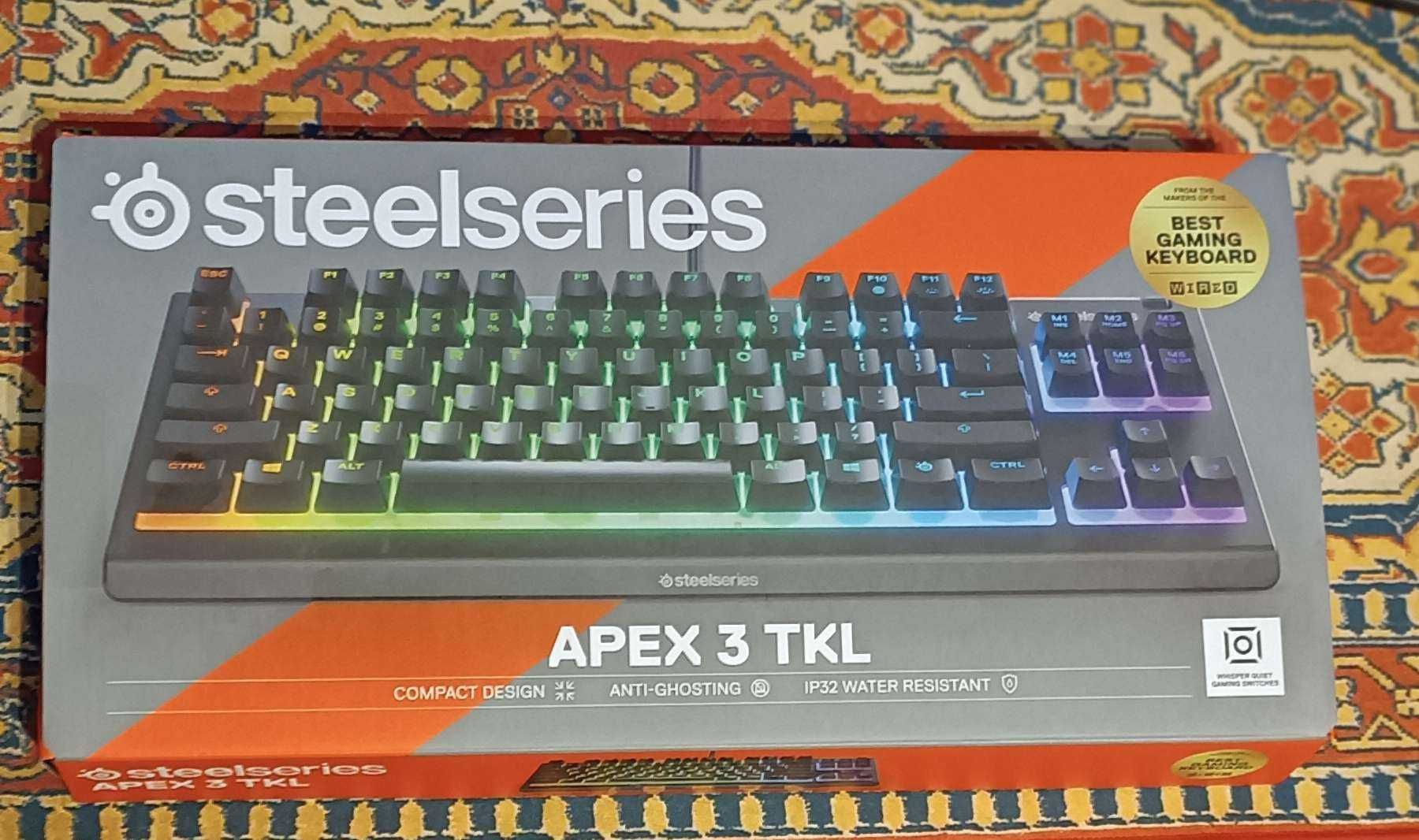 Klawiatura steelseries TKL (75%) wodoodporna+podkładkę pod mysz genesi