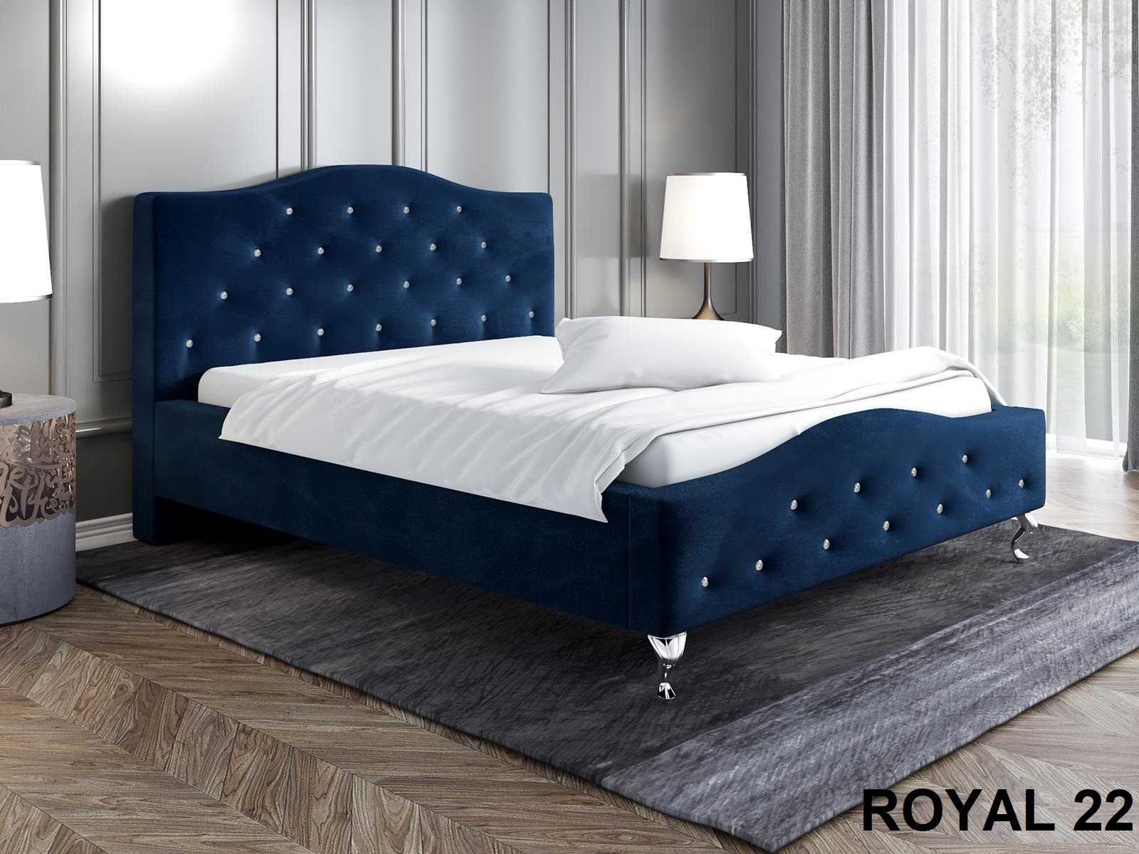 Łóżko tapicerowane Glamour 160x200 ze stelażem