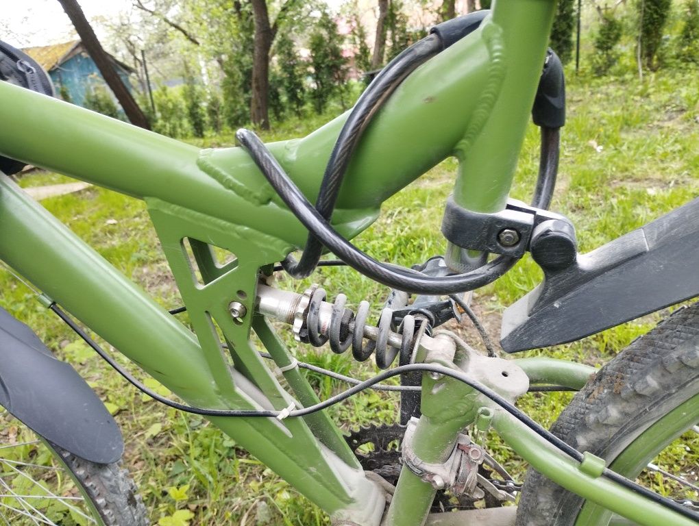 Велосипед  гірський двопідвіс  алюм. рама, дискові тормоза