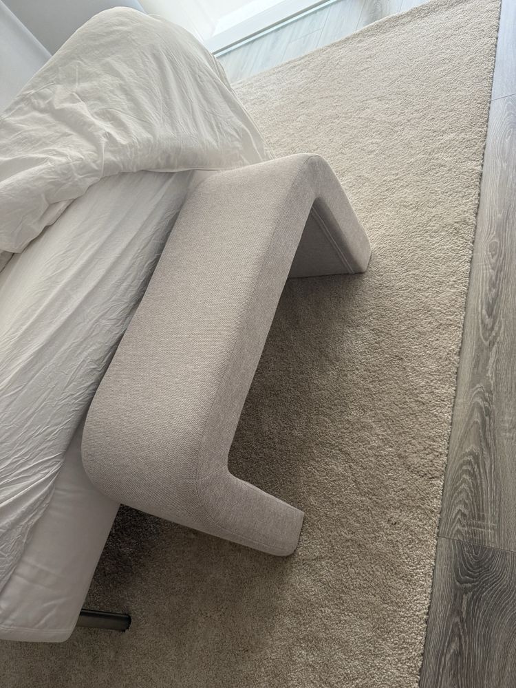 Banqueta 93x48 bege tecido