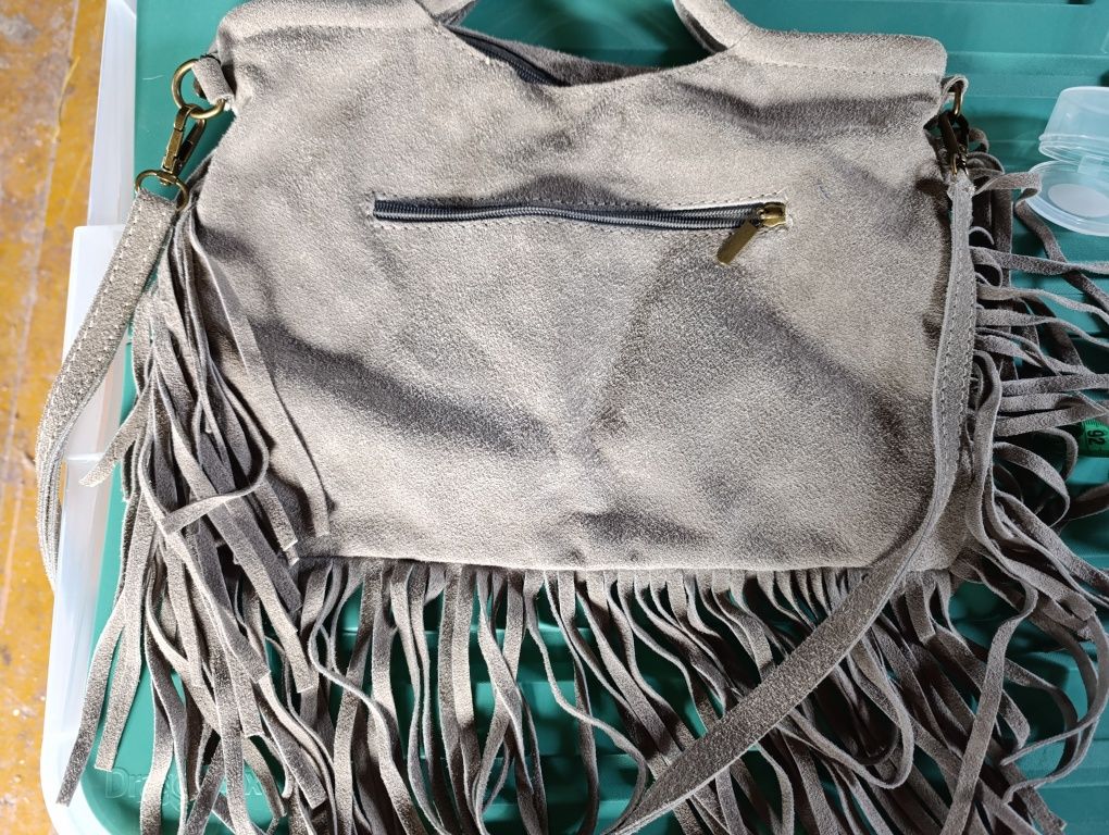 Torebka Boho frędzle skóra