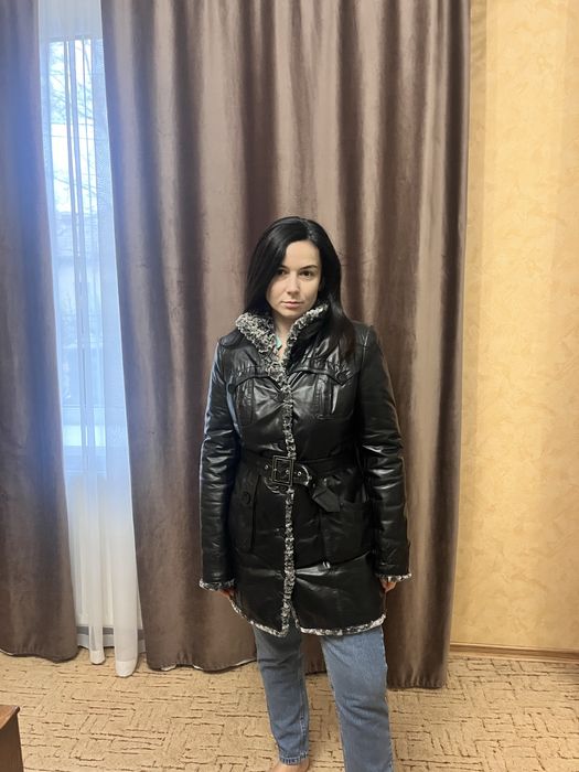 Плащ шкіряний утеплений