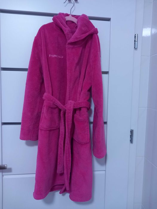 Szlafrok dziewczęcy różowy