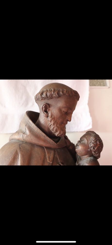 Escultura de 1m de Santo Antonio S. XIX madeira arte sacra