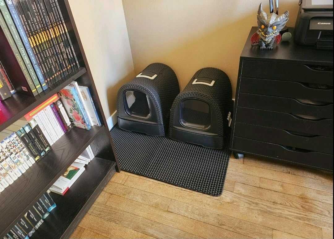 Nowoczesna kuweta dla kota kot dom zwierzęta ciemna duża rattan