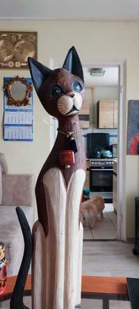 Duży Kot drewniany 80 cm