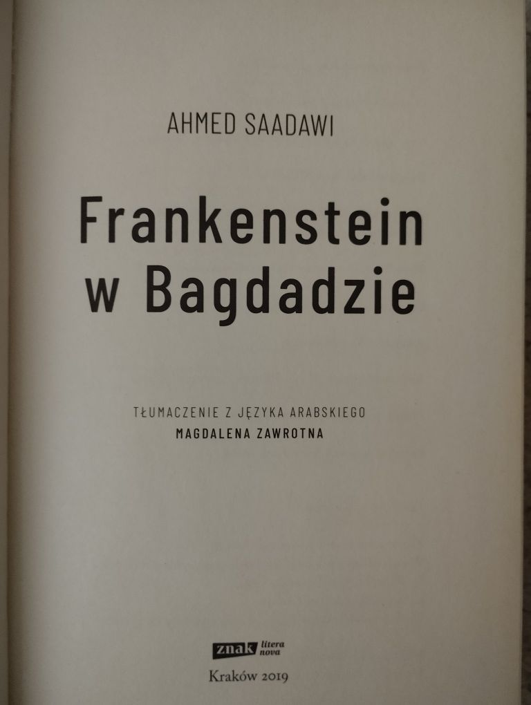 Ahmed Saadawi. Frankenstein w Bagdadzie