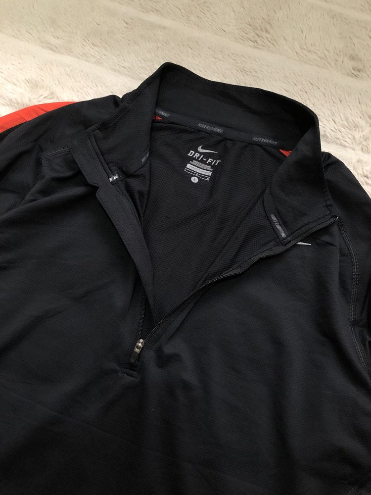 NIKE DRI-FIT (L) Sport Running мужская кофта 1/3зип спортивная лонгсли
