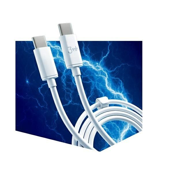 3MK Hyper Cable USB-C/USB-C 2m 100WKabel Biały/White