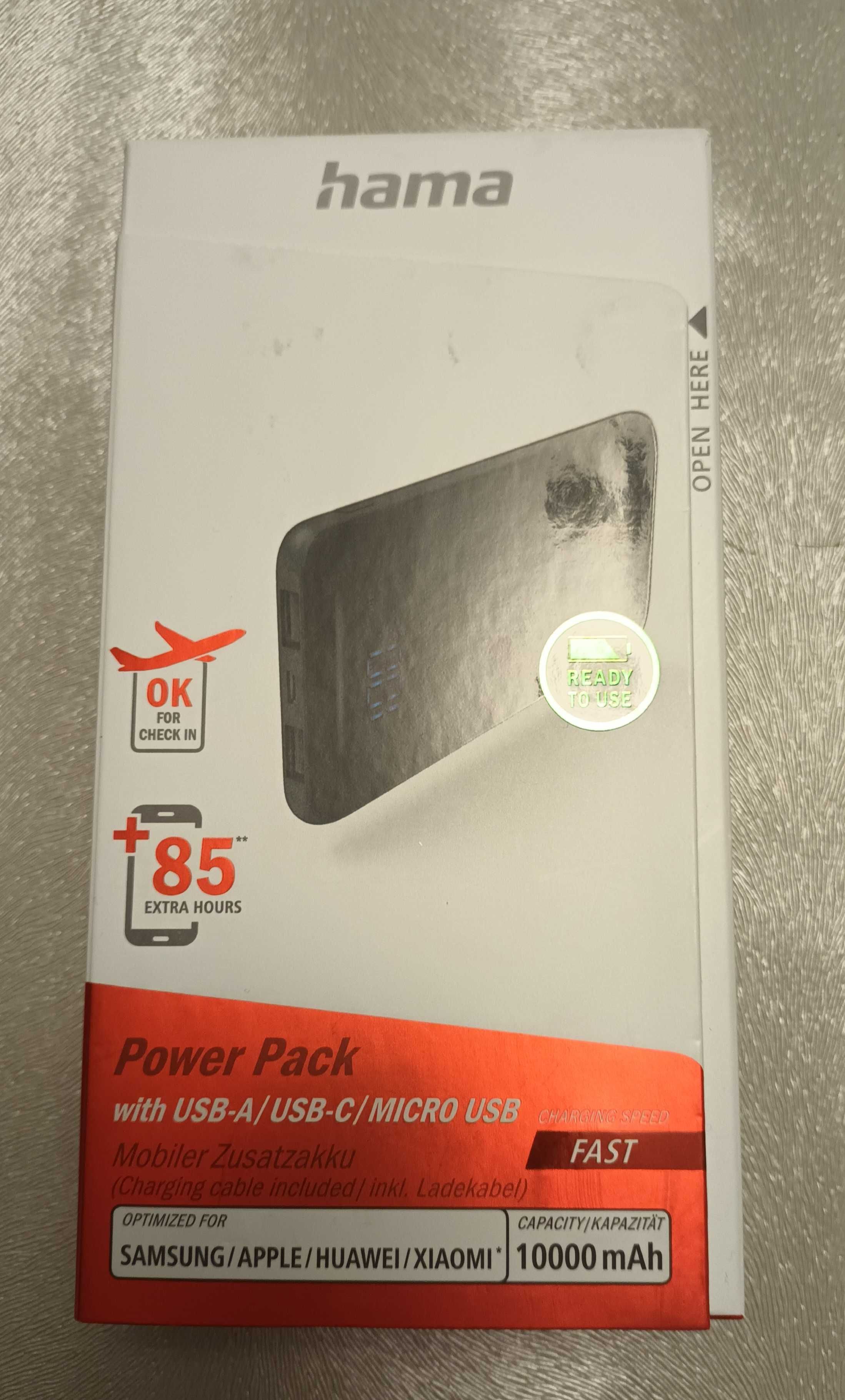 nowy powerbank Hama o pojemności 10000 mAh