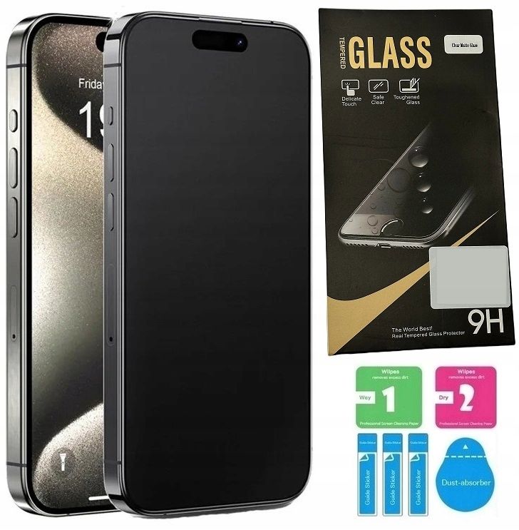 Szkło Hartowane Matowe Do Iphone 16 Zestaw Antyrefleksyjne