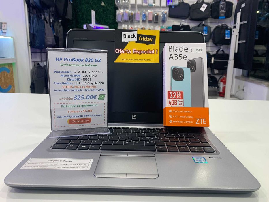 Portátil HP EliteBook 820 G3 = Oferta de um telemóvel Novo/ lacrado