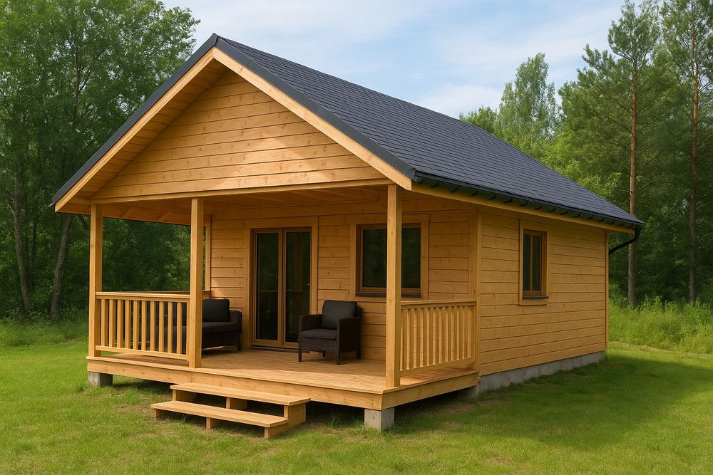 Drewniany Domek Letniskowy 5×6 m z Tarasem – NOWY! |