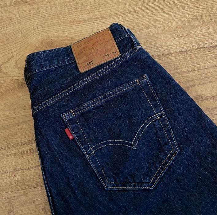 Levis 501 Premium Navy Denim Jeans Левайс Пермиум джинсы темно-синие