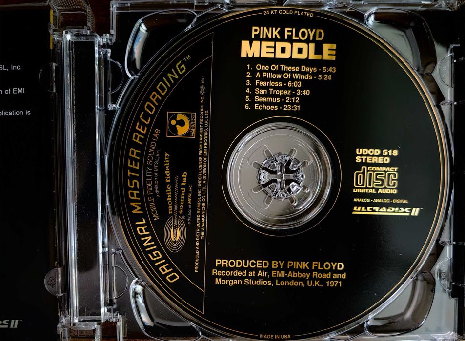 Pink Floyd - Meddle Original Master Recording CD 24kt Gold  USA MINT