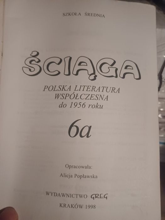 Ściąga Opracowania Polska literatura współczesna do 1956.  Popławska