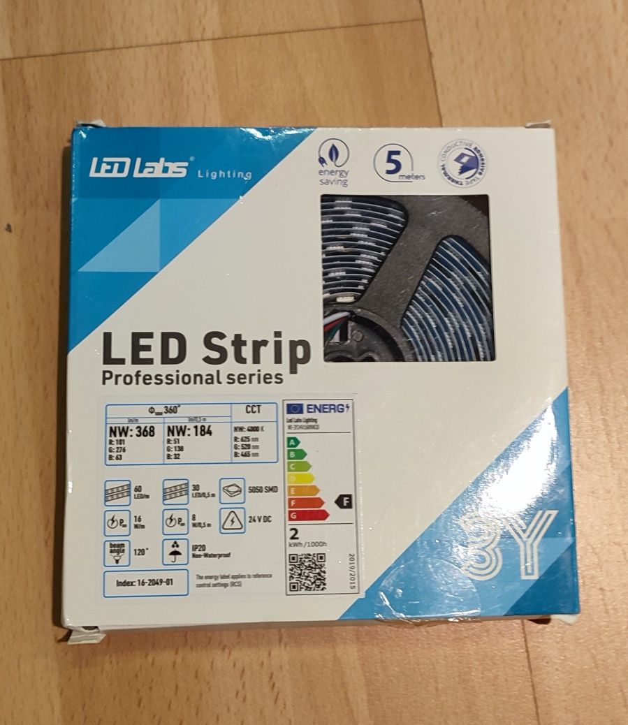 Profesjonalna taśma LED Strip 300 - 5050 RGB + PW 24V. 5 metrów. Tanio