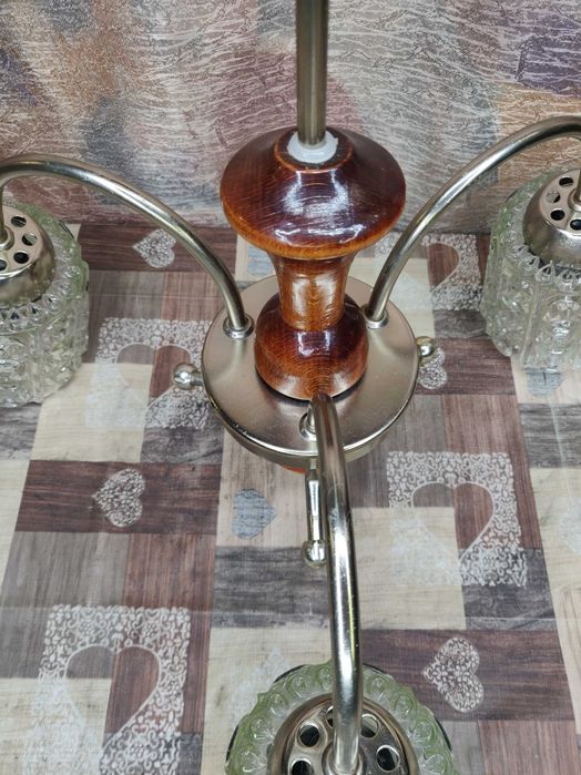 Люстра 3 плафона хрусталь ссср.