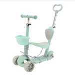 Детский трёхколёсный самокат беговел с родительской ручкой Scooter