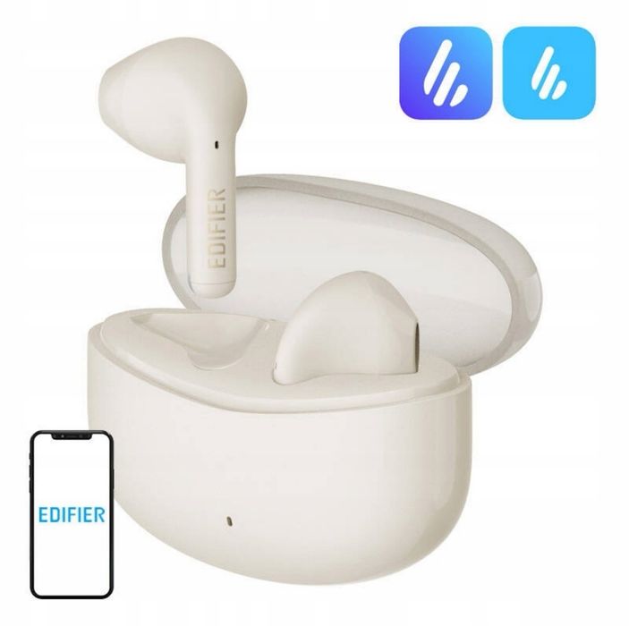 Edifier TWS Douszne Słuchawki Bluetooth BT 5.3 X2s ANC 26h Beżowe IP54