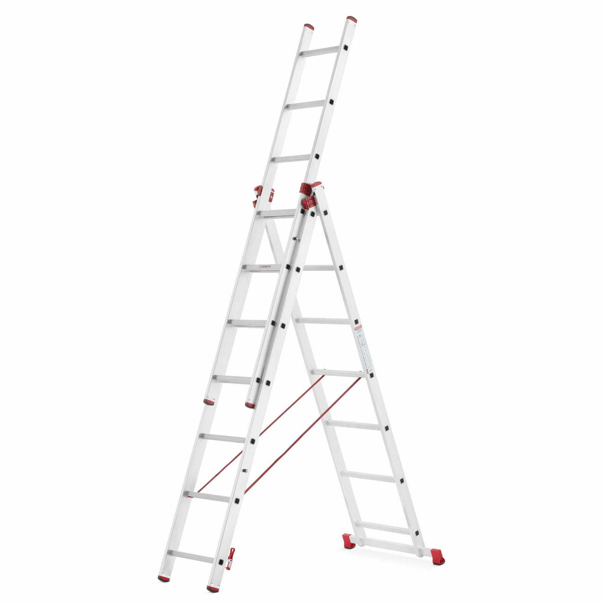 Drabina aluminiowa wielofunkcyjna 3x9 z opcją na schody