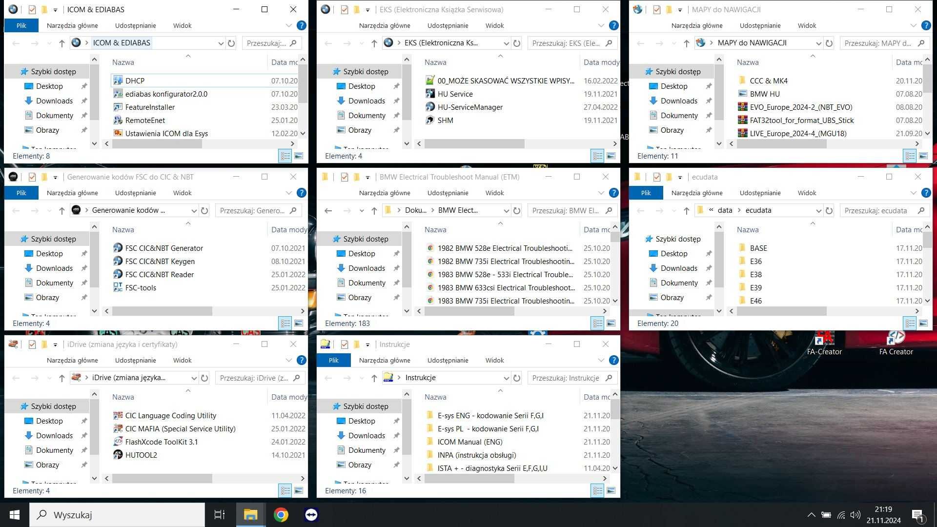 Laptop Diagnostyczny BMW Mini ISTA INPA ENET ICOM Esys K+D Can