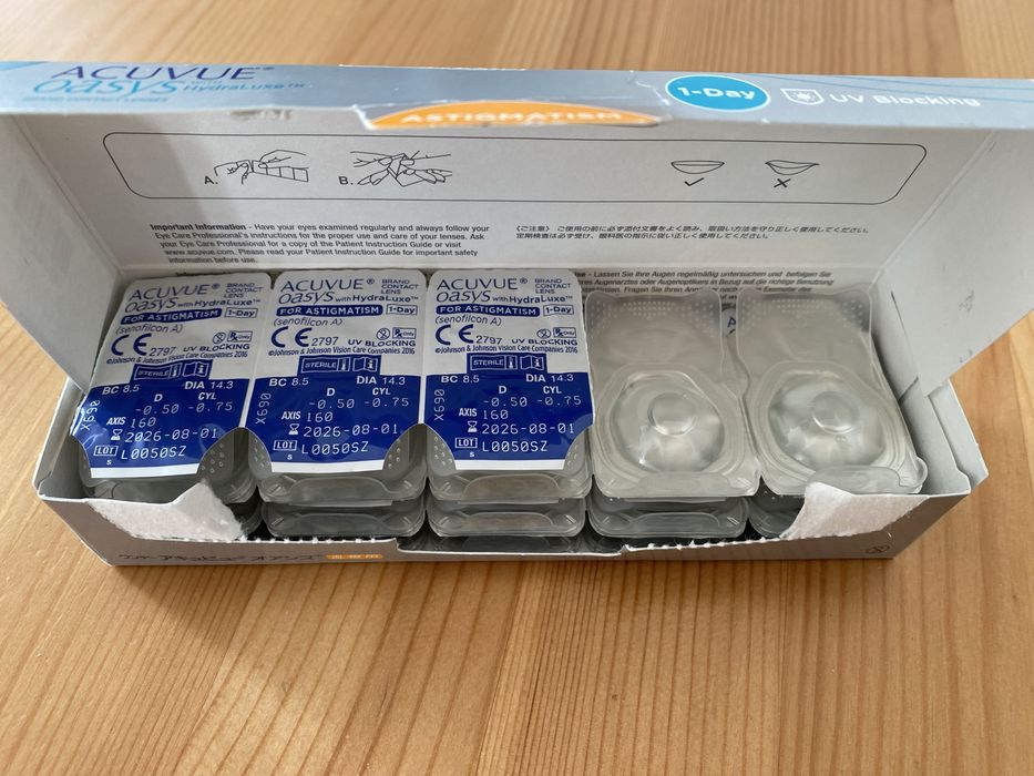 Soczewki jednodniowe toryczne Acuvue oasys