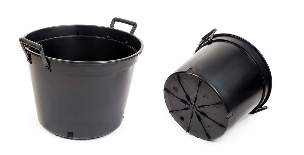 Doniczki produkcyjne 27 L z uchwytami zanitowanymi na stałe 40cm