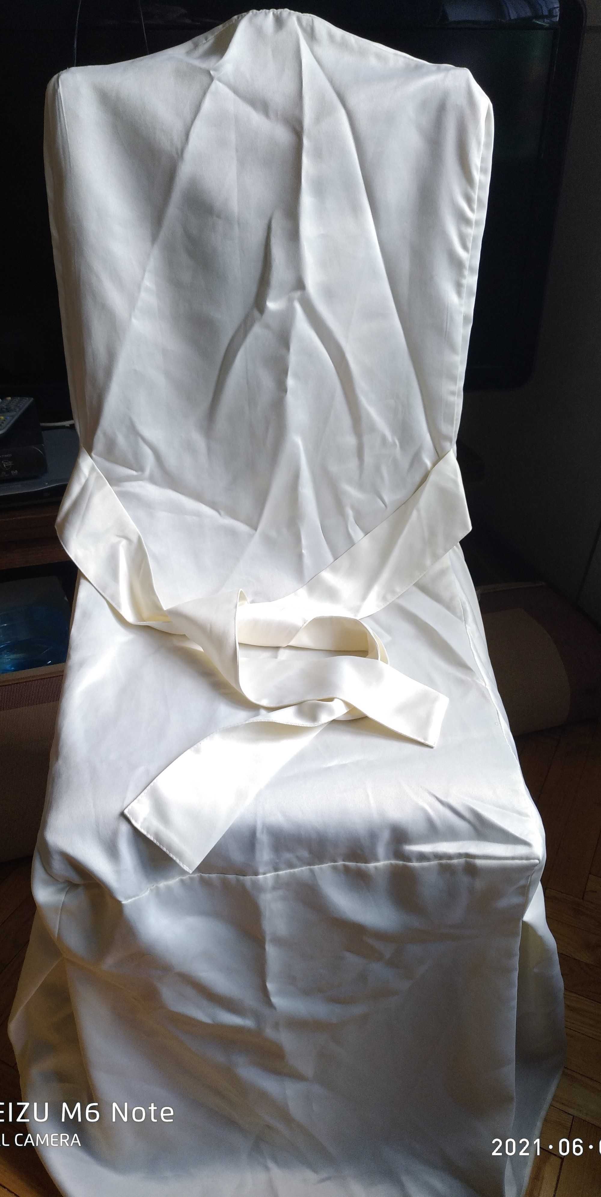 Новые чехлы на стулья из плотного шелка (жемчужный оттенок) по 150грн