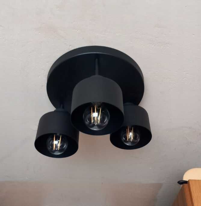 LAMPA SUFITOWA żyrandol nowoczesna lampa wisząca czarna 3xE27