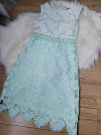 Sukienka biało-miętowa, Orsay, 36