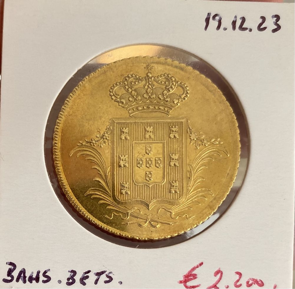 Moeda ouro D. MIGUEL I - Peca 7500 Reis 1830