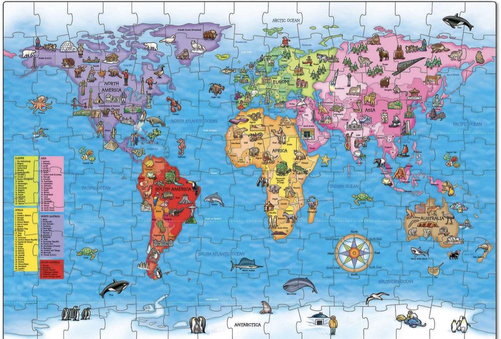 Jogo de tabuleiro - Orchard Toys World Map Puzzle and Poster