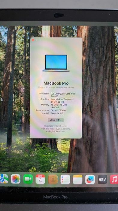 MacBook Pro 13" A1989 (2018) | 16GB / 256GB SSD