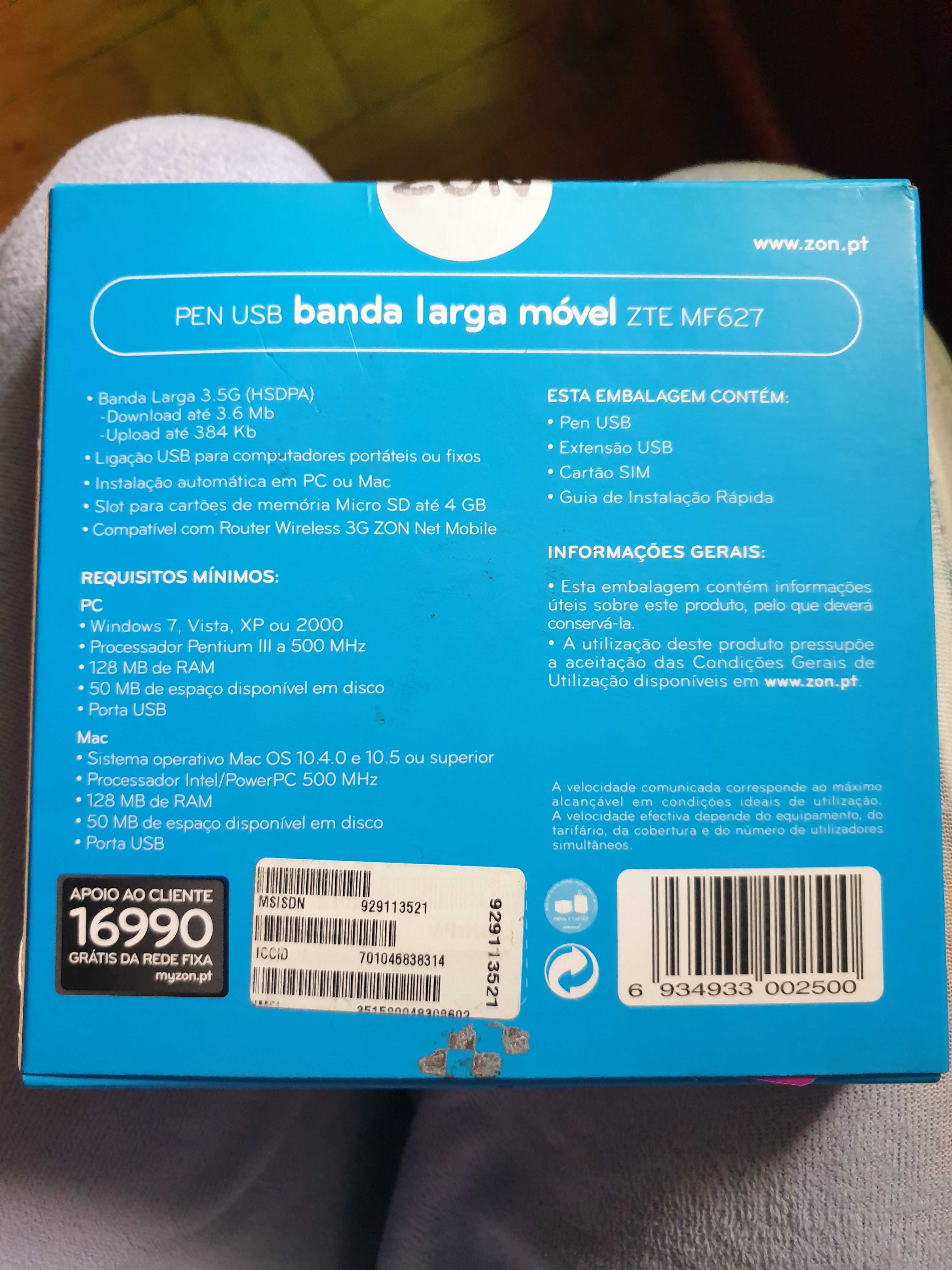 Banda larga movel Zon/Nos ainda com caixa